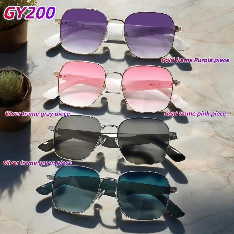 

GY200 Al интеллектуальные очки для беспроводного перевода, солнцезащитные очки, голосовой пульт дистанционного управления, музыкальные очки, водонепроницаемые очки