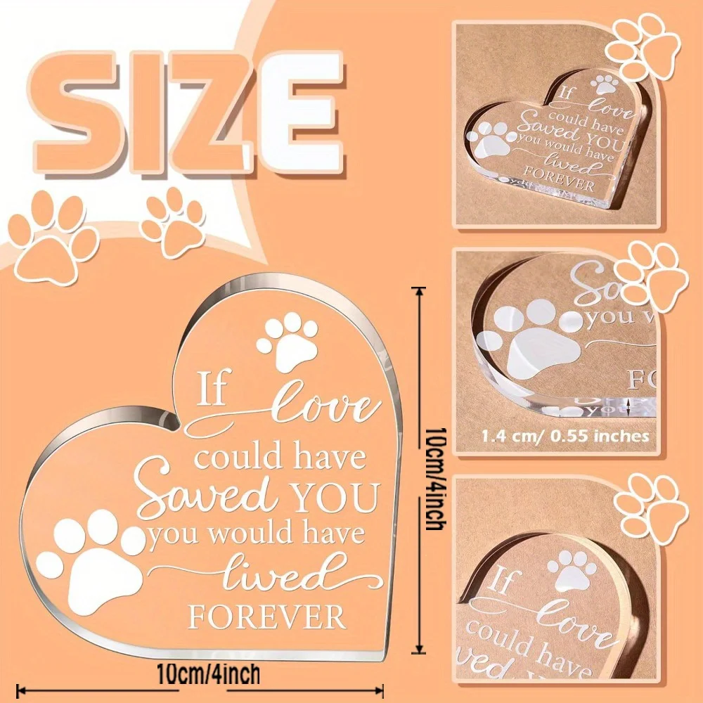 1 pz decorazioni acriliche Pet Memorabilia acrilico ornamenti decorativi regali di festa decorazioni per la stanza dimensioni