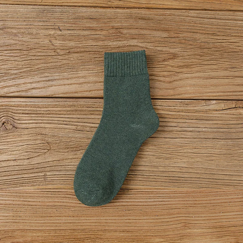 

Terry loop socks,thickened socks for autumn and winter,women's mid-calf length warm solid color cotton socks,brushed socks.