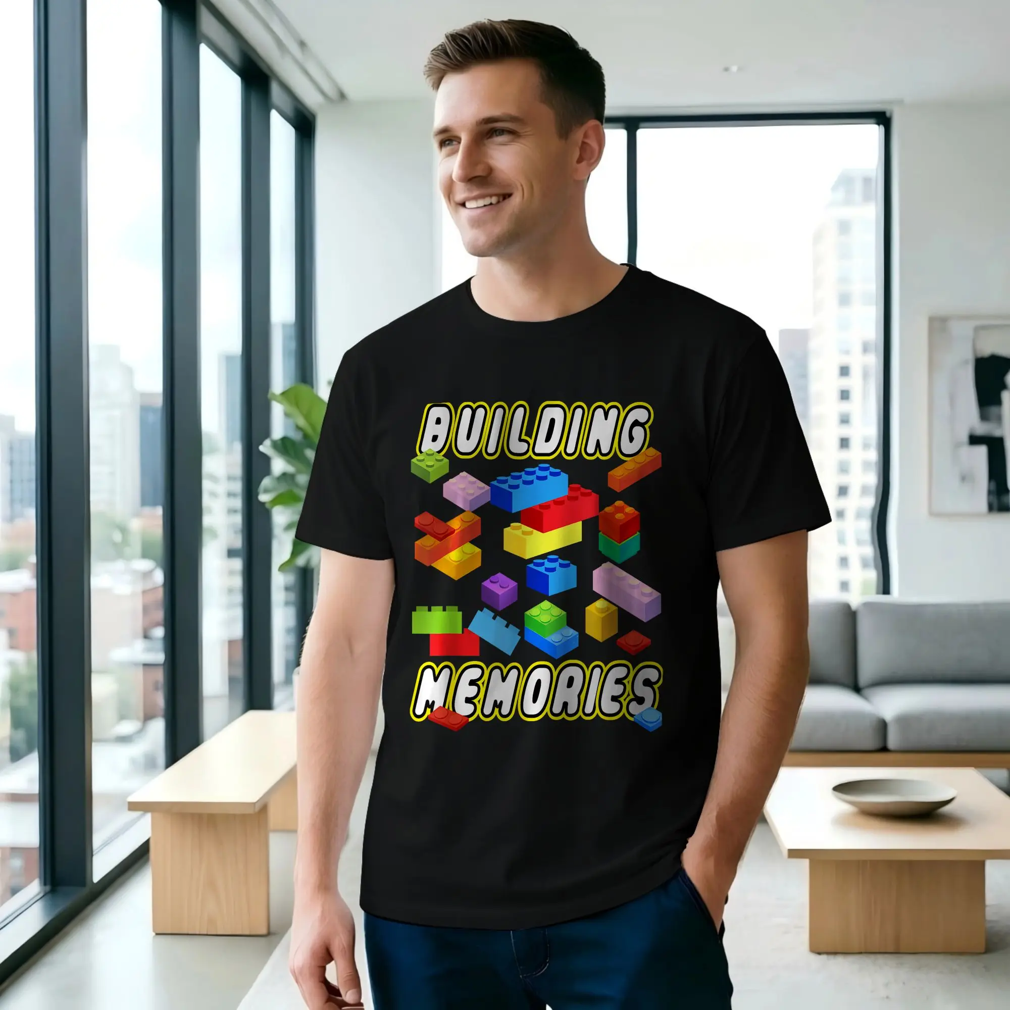 Building Memories Men T Shirts Building Unique Tee Shirt Short Sleeve O Neck Pure Cotton Birthday Present Clothing T-Shirt