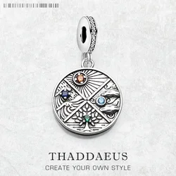 Earth, Water, Air, Fire Elements 925 Sterling Silver Dangle Charm Pendant Women Men Fine Jewelry