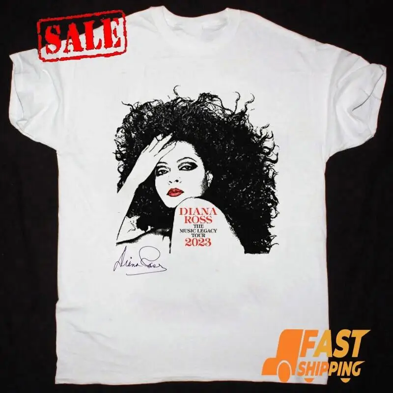 تي شيرت راري ديانا روس ذا ميوزيك ليجاسي تور 2023 أبيض جميع المقاسات DF394