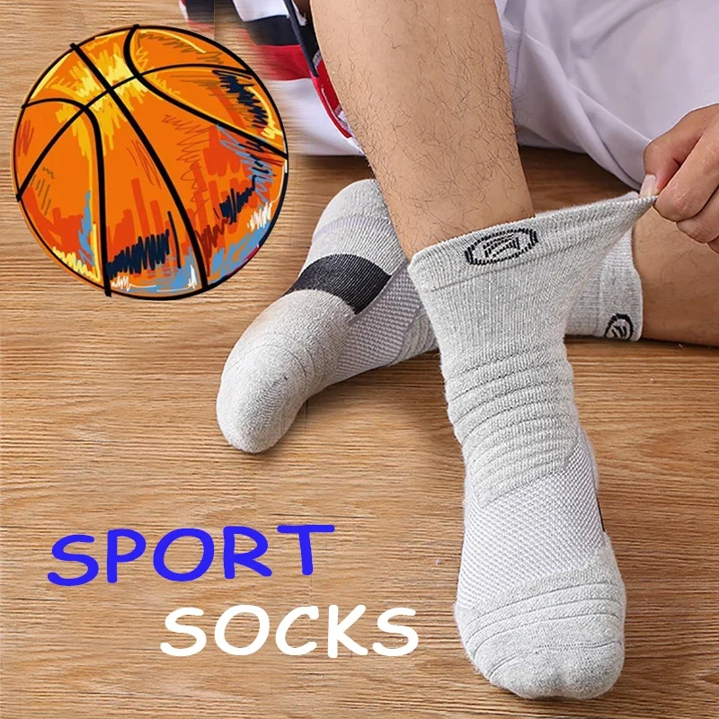 Running Sports Basketball Socks Breathable Moisture Wicking Athletic Sock Long Short Style Sweat Deodorant Sox Men Spring Winter