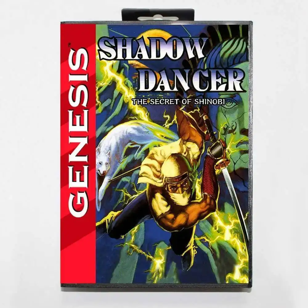 Tarjeta de juego Shadow Dancer MD con caja personalizada de EE. UU. para consola Sega Megadrive Genesis de 16 bits