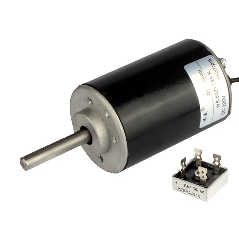 

52MM DC 220V 50W Power Long Shaft Motor For Belt Sander CW CCW Adjustable Speed Motor