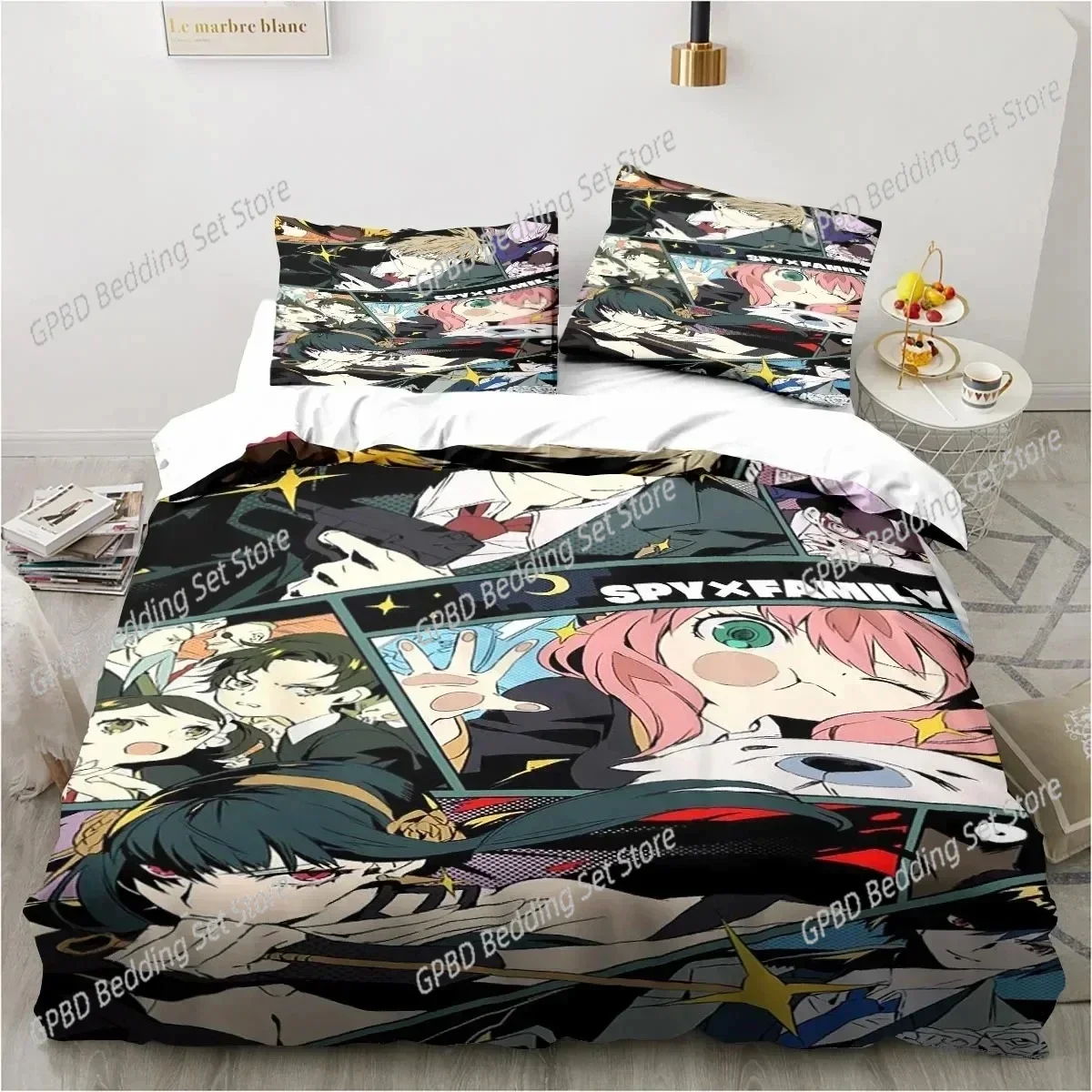 

3D Printing SPY FAMILY Anya Anime Bedding Set 3D Printed Suitable for Bedroom Duvet Cover Set With Pillowcases Kids Home Textile