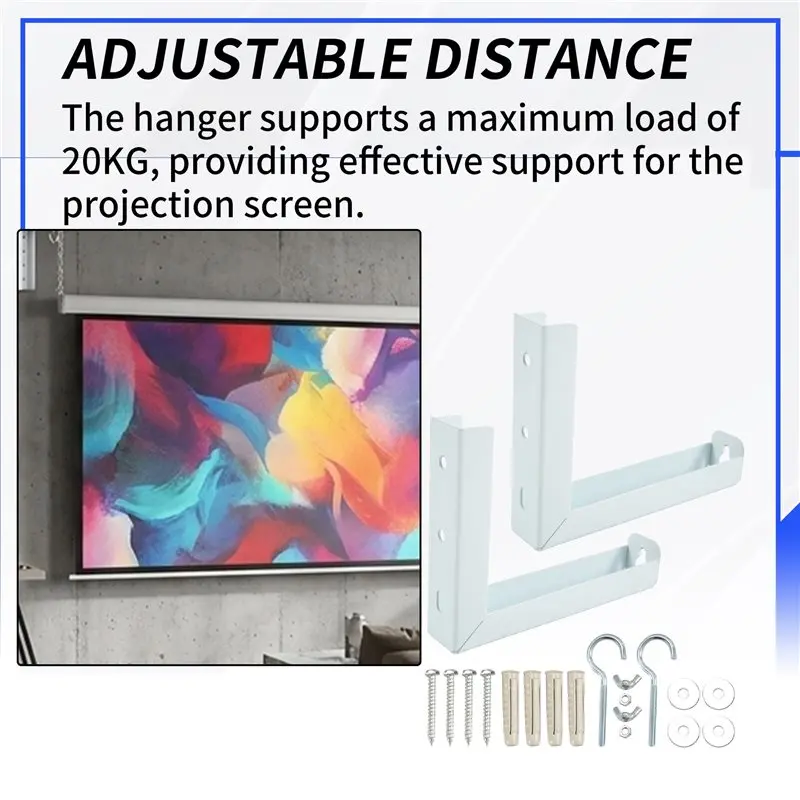Stylish-2Pcs Projector Curtain Hanger Projector Screen L-Bracket Adjustable Extension Mount Stand Mounting Hanger Holder - view 5