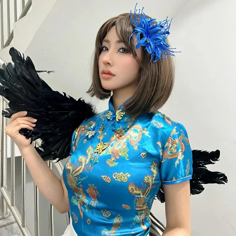 

Chinese Lolita Cosplay Cheongsam Dress Sexy Qipao Chinese Clothing Sweet Girl Halloween Costumes For Women Party Performance