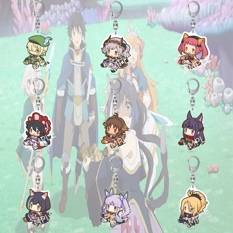 Princess Connect! Re:Dive 6CM GAME Popular Anime Acrylic Key Chain Fashion Keyring Pendant Bag Charm Holiday Gift Cartoon