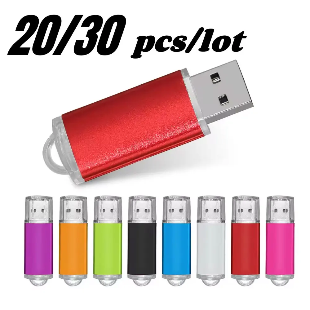 

20/30pcs/lot custom logo USB 2.0 Flash Drive PenDrive 32GB 16GB 8GB Pen drive waterproof cle usb flash U disk memoria usb stick