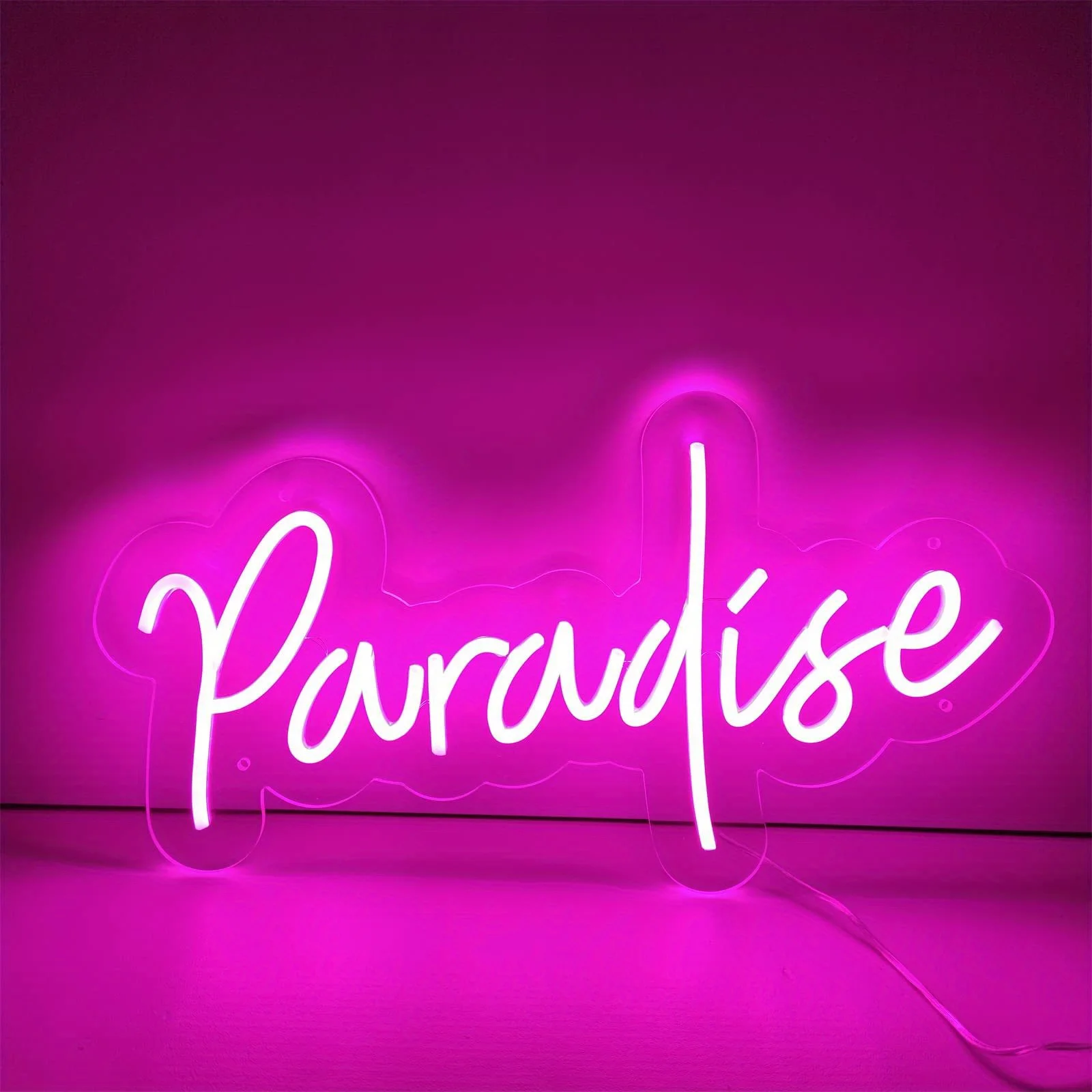 Paradise Neon Sign For Wall Decor USB Bedroom Club Home Party Window Room Bar Decoration Wedding Birthday Party LED Lights Signs