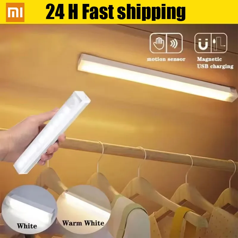 Xiaomi Night Light With Motion Sensor TYPE C Rechargeable Wireless LED Night Lamp For Kitchen Cabinet Room Bedside Bar Light