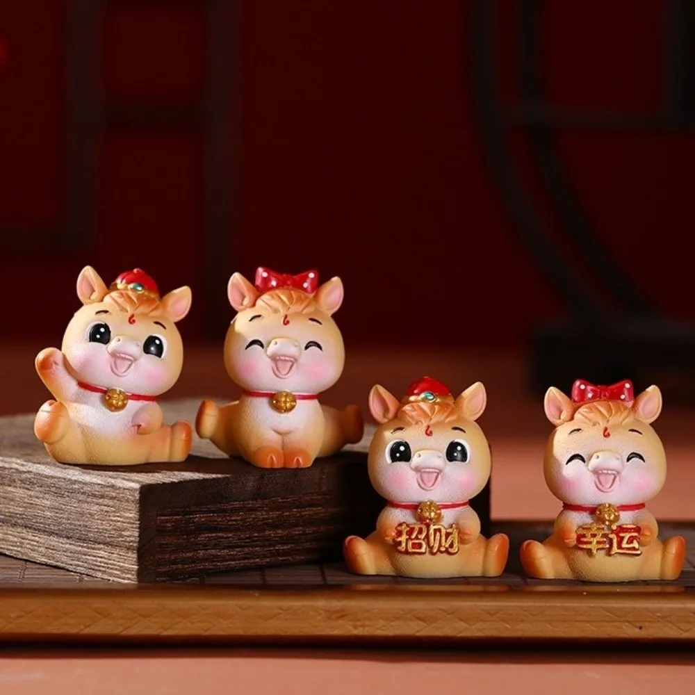 

Resin 2026 Horse Year Figurines Lifelike Year of The Horse Zodiac Horse Mascot Decorative Chinese Horse Statue Home Party Decor