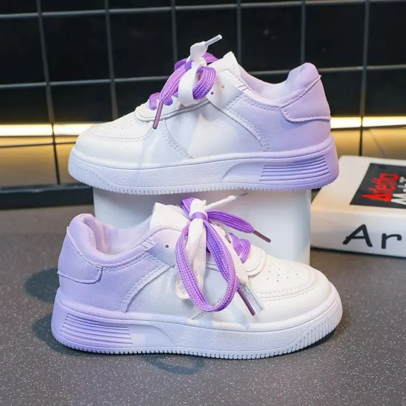 New Women Gradient White Sneakers Spring Fall New Flat Running Casual Shoes Campus Style Comfort Lightweight Casual Sports Shoes