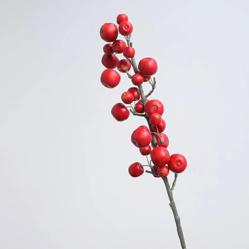 

30 Heads Artificial Fruit Branch Small Fruit Plastic Simulation Tree Bouquets Green Plants Realistic Foam Fruits Branch