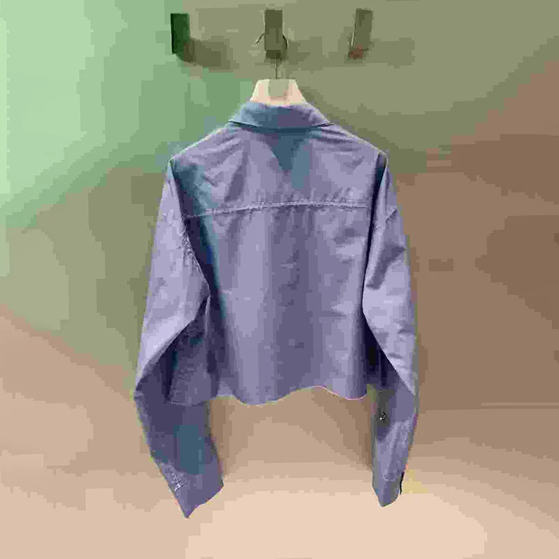 

Blue Pearl Flower Design Faionable irt Women's Premium Autumn New Arrival Light Luxury South Oil Loose Fit Long Sve