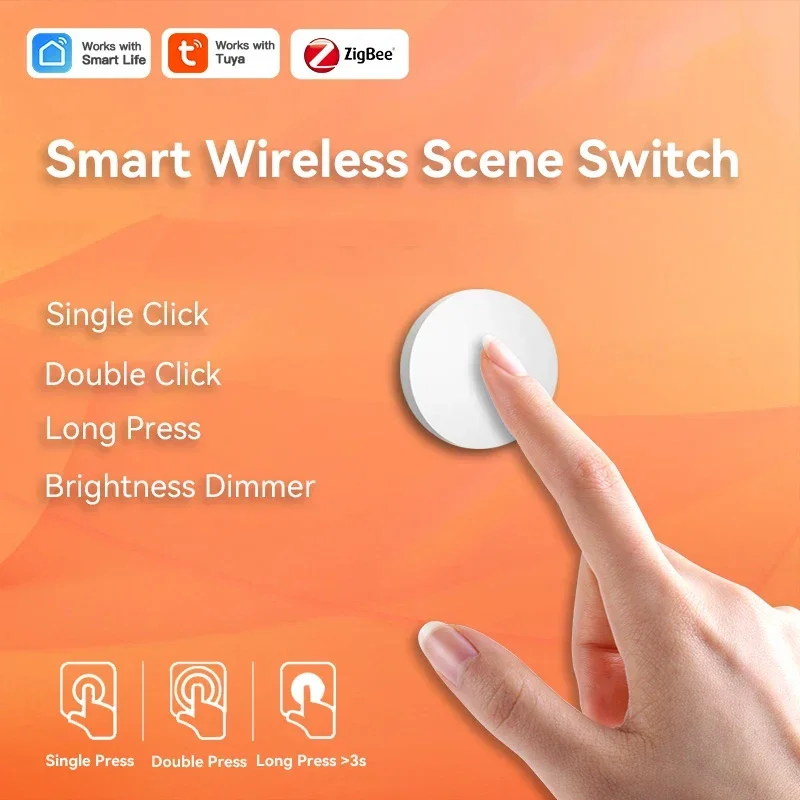 Tuya ZigBee Smart Scene Switch Push Wireless ButtonRemote Control One Key Controller Multi-scene Linkage Smart Life APP Switches