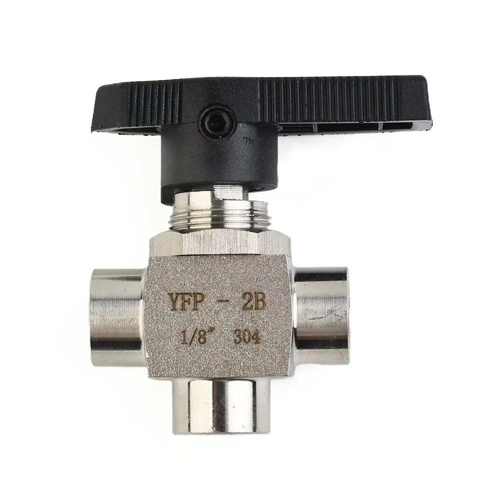 3 Way Ball Valve Water Oil Fuel Gas BSPP G1/2 G1/4 G1/8 G3/8 High Pressure Inch Female Thread Compact Structure
