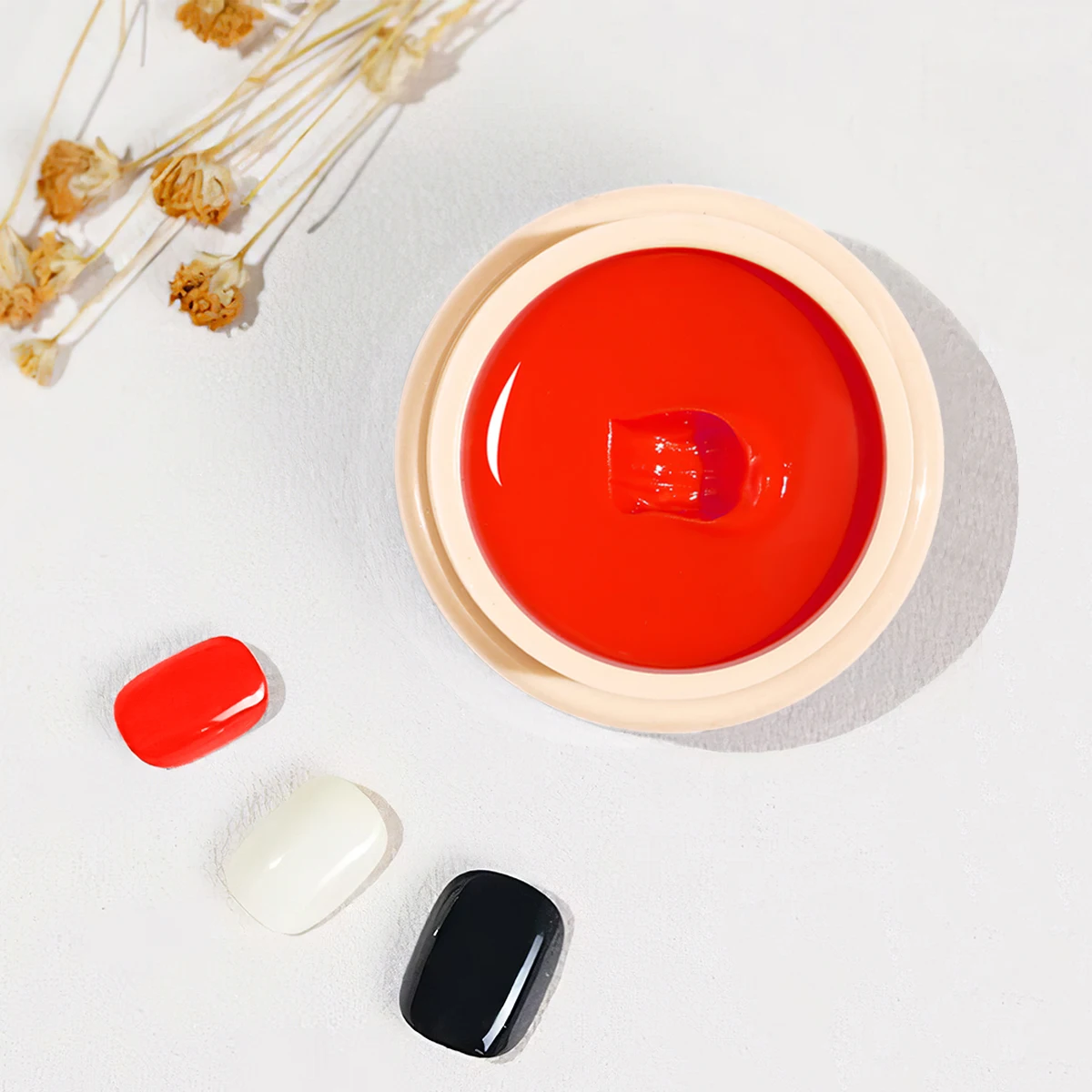 Fester Gel-Nagellack, rosa schwarz gelb rot lila Creme Pudding Gel politur UV-LED einweichen, Nail Art Design Maniküre fest