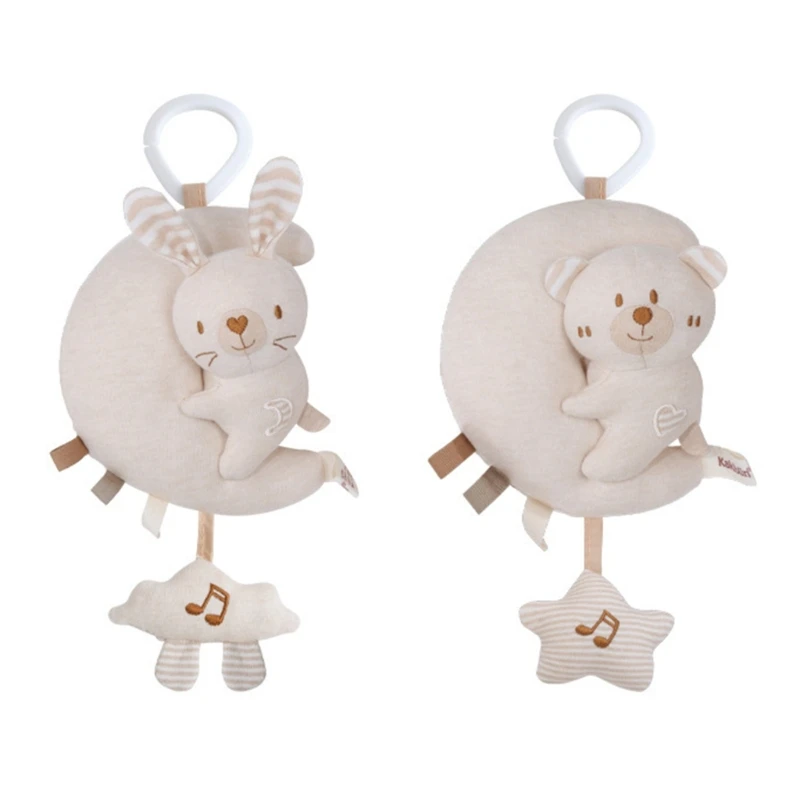 سرير بيبي شماعات مع موسيقى مهدئة القطن العضوي الكرتون أفخم حشرجة الموت لمقعد السيارة الترفيه التحفيز الحسي 15UB