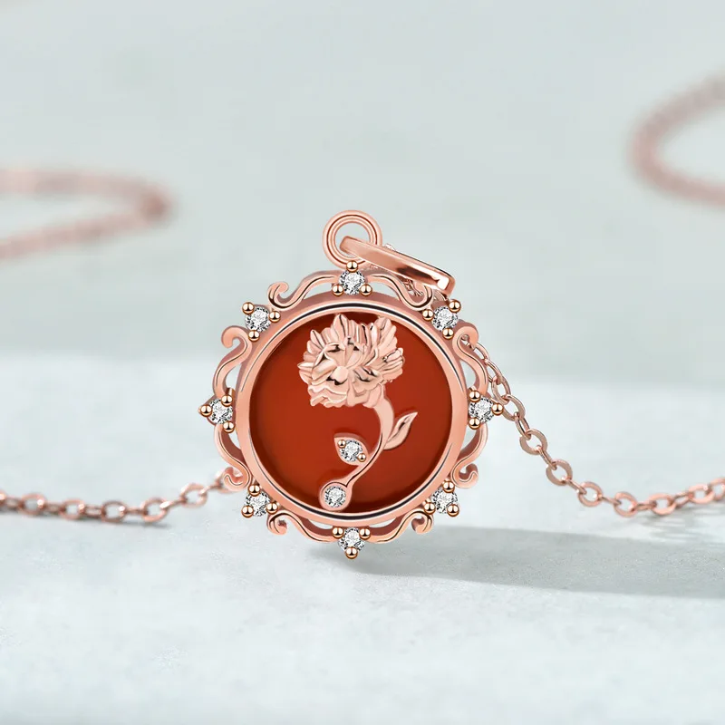 S925 Flower Collarbone Chain Zircon Necklace