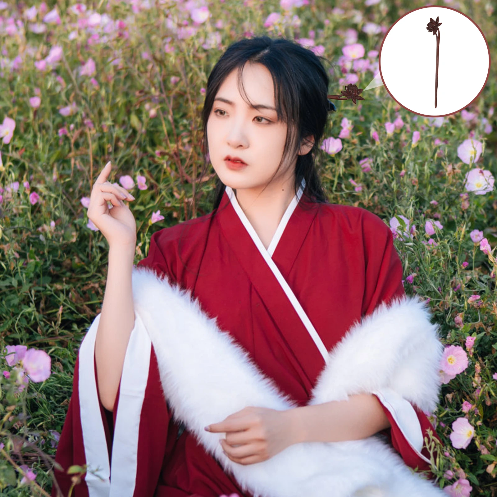 

Заколка для волос в форме лотоса, зажимы для волос, палочки для еды, аксессуары, деревянные заколки в китайском стиле, элегантные ретро, винтажные палочки для волос, прочные деревянные