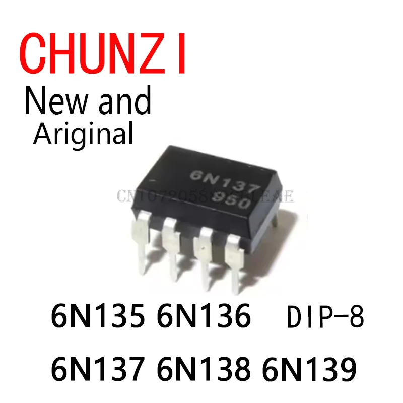 10Pcs New and Original Light Coupling Into Optoisolator Photoelectric Coupling DIP-8 6N135 6N136 6N137 6N138 6N139