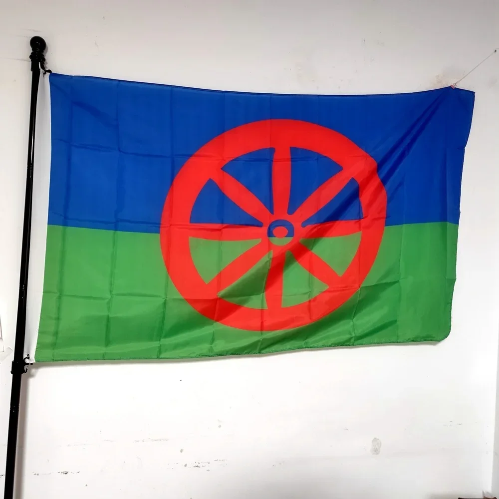 Rom Gypsy Flag of The Romani People, Outdoor Decoration, Polyester, 90x150cm