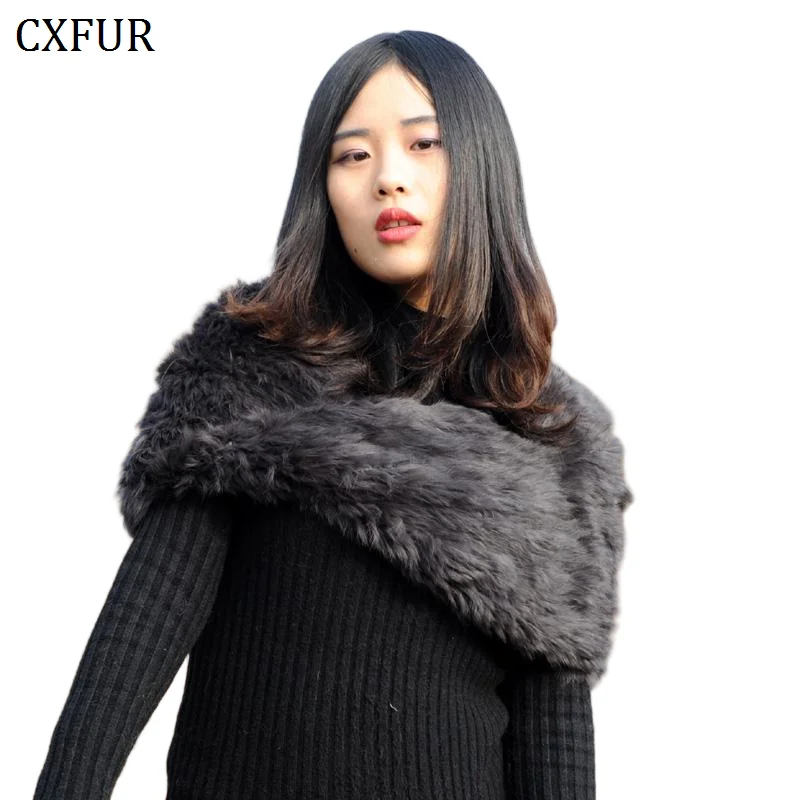 

Лидер продаж, вязаная теплая женская зимняя эластичная шаль из кроличьего меха CX-B-26
