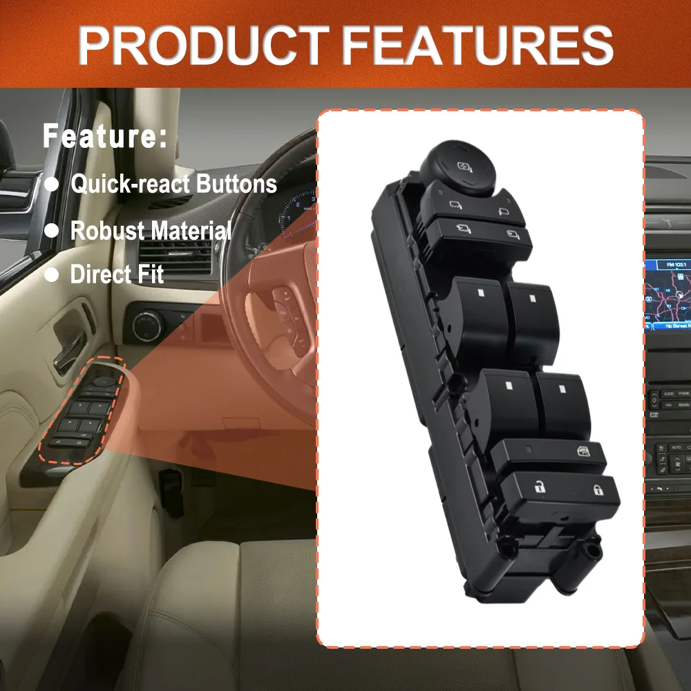 

20835553 20835552 Front Left Driver Car Control Power Window Control Switch For Chevrolet Silverado GMC Sierra 1500 2500 3500