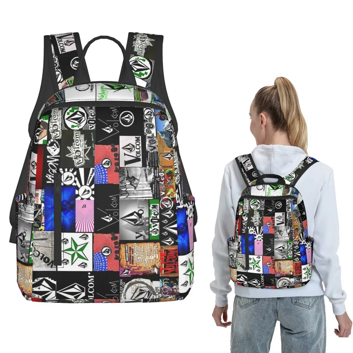 Half Diamond Volkom (16) Backpack Daypack Boys Girls BookBag School Bag Shoulder Bags for Men Women