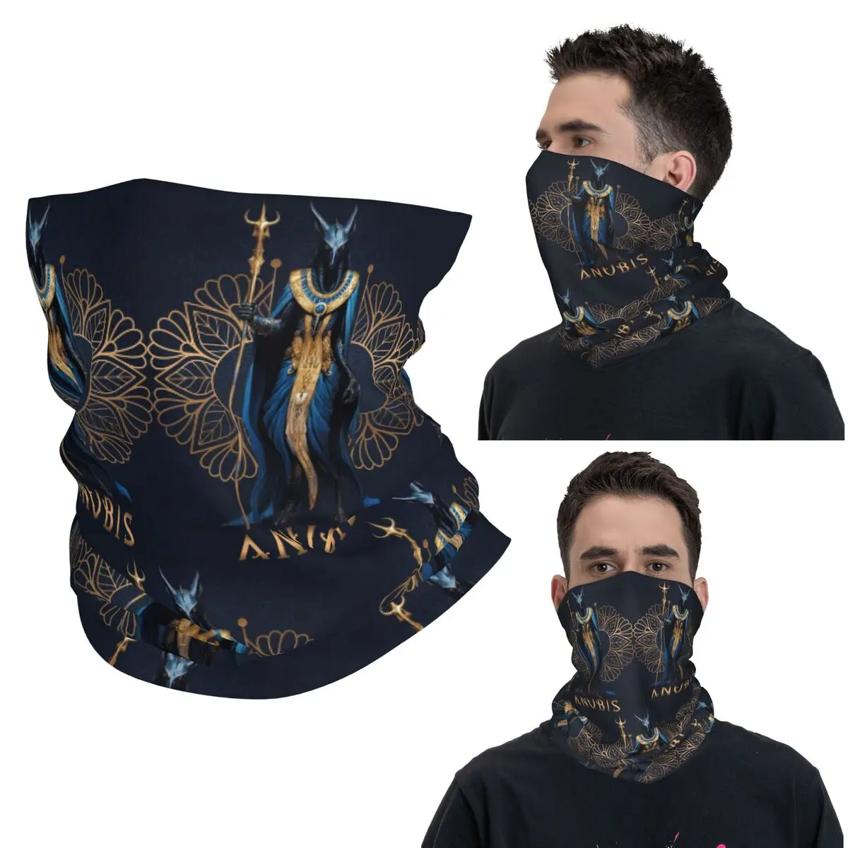 Anubis, Dios con cabeza de Jackal de los muertos, Dios egipcio, Bandana, cubierta para el cuello, máscara impresa, bufanda, diadema cálida para montar