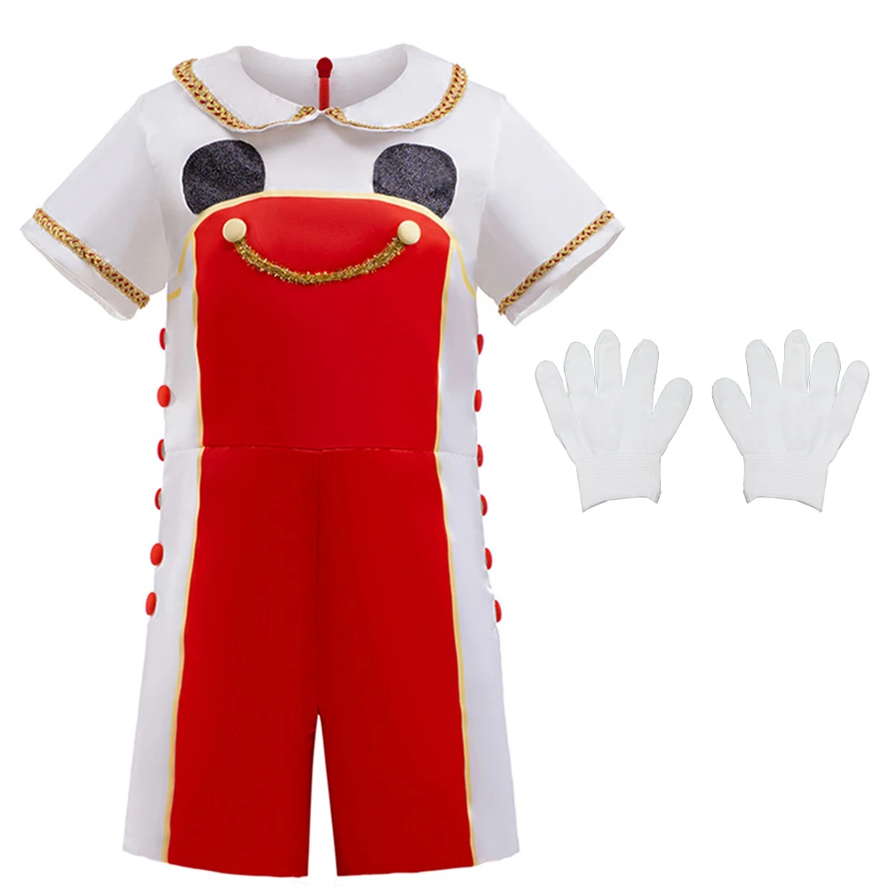 

Boys Carnival Cosplay Short Sleeve Romper Costumes With Gloves For Children Birthday Party Dress Up Suit 1-6 Year