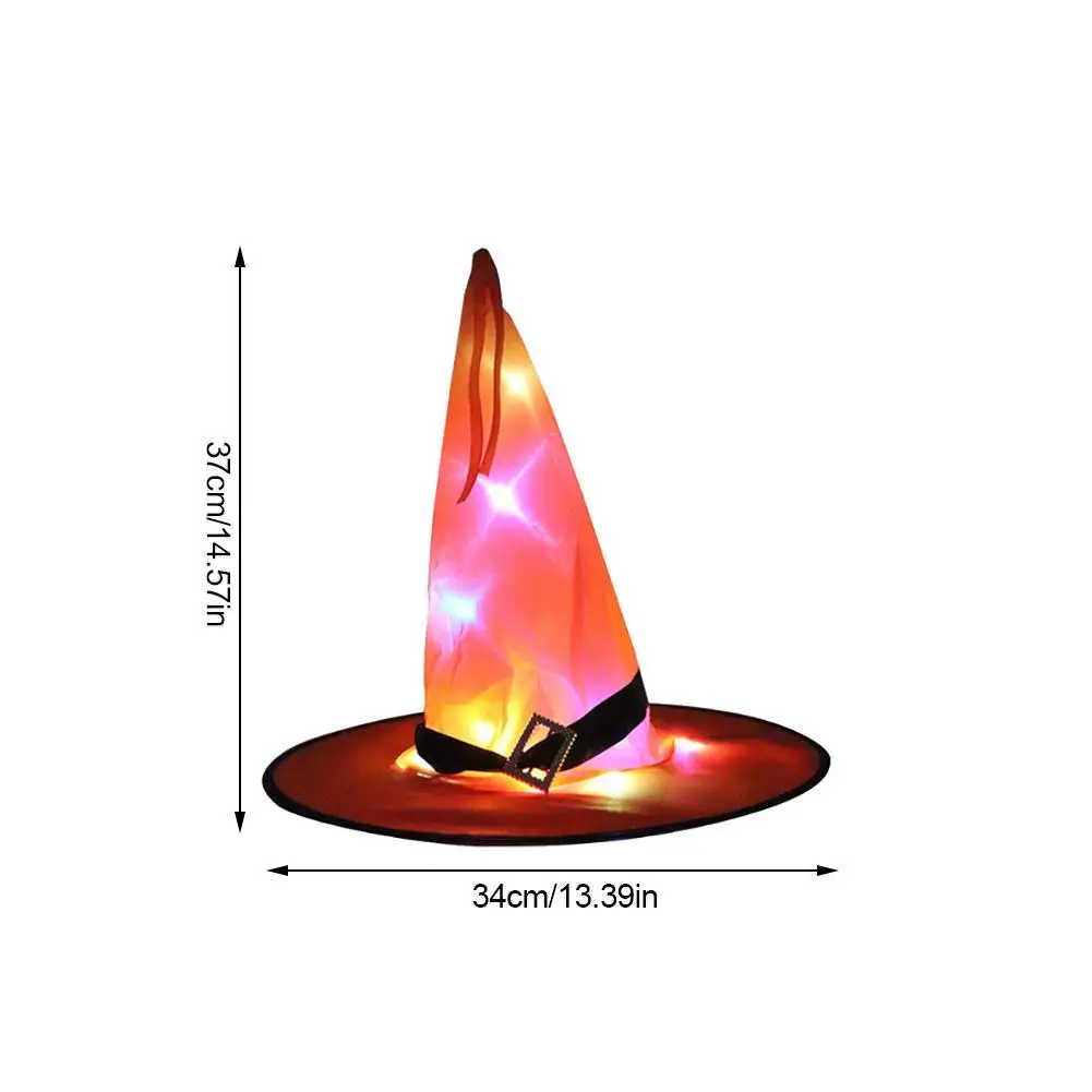 

Halloween Glowing Hat Interesting Comfortable Dress Up Witch Hat Children Adult Party Wizard Cap