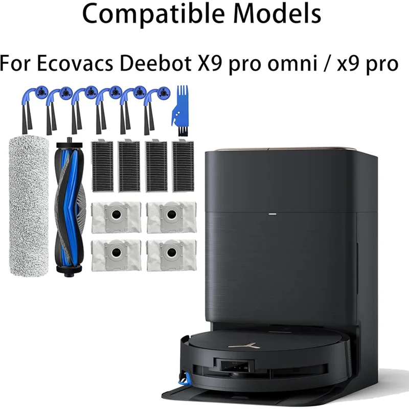 AT28-Ersatzzubehör-Set für Ecovacs Deebot X9 Pro Omni / X9 Pro Staubsauger Ersatzteile