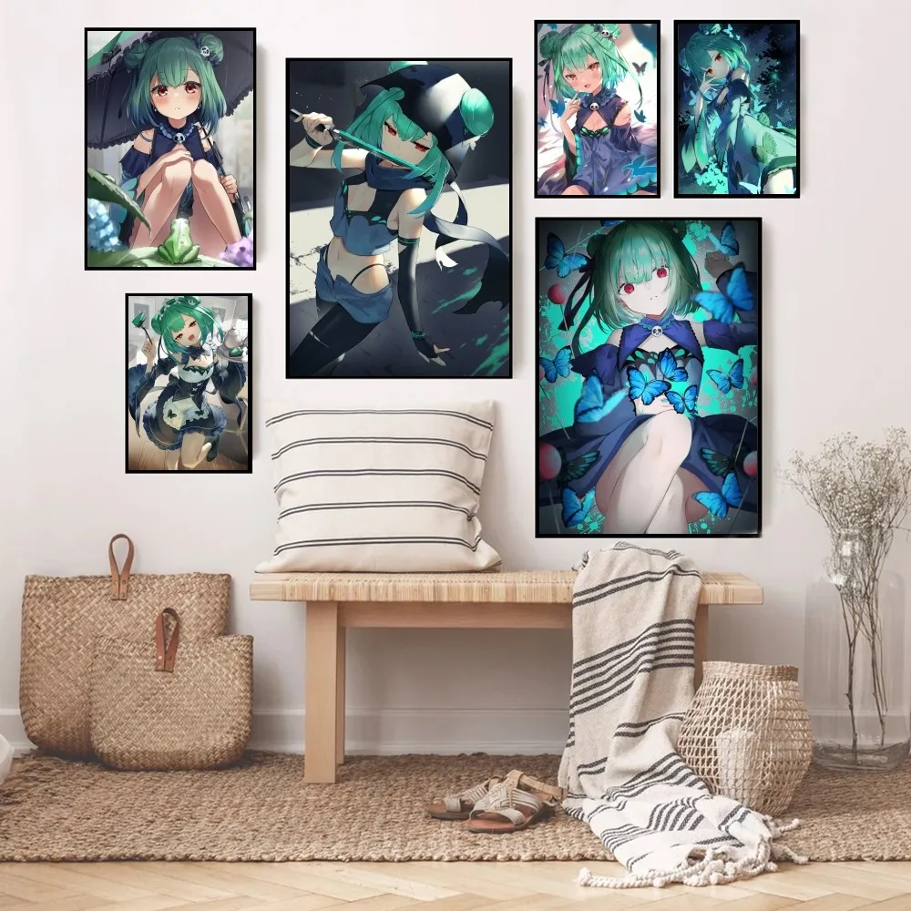 Uruha Rushia VTuber Hololive Anime Posters Stickers Living Room Bedroom Entrance Cafe Wall Art Decoration Painting Kawaii