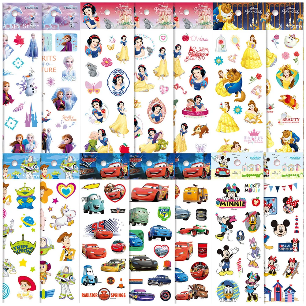 

3/6/12Sheets Kawaii Disney Anime 3D Bubble Sticker Princess Mickey Mouse Cars Cartoon Decals Reward Puffy Sticker for Kids Toys