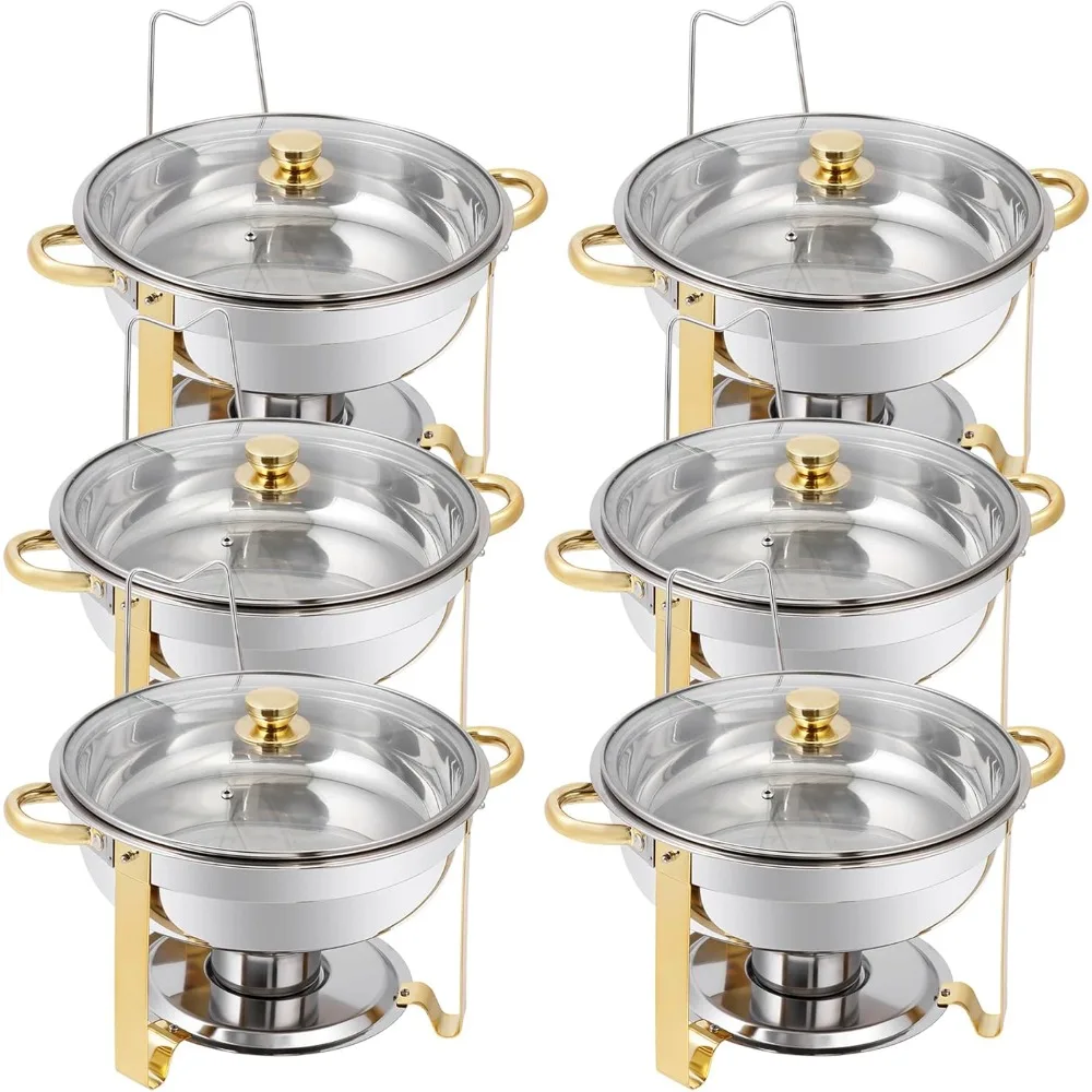 

Chafing Dish Buffet Set 5 QT Stainless Steel Chafing Dishes Round Buffet Food Warmer Chafers Set for Parties Catering Event with