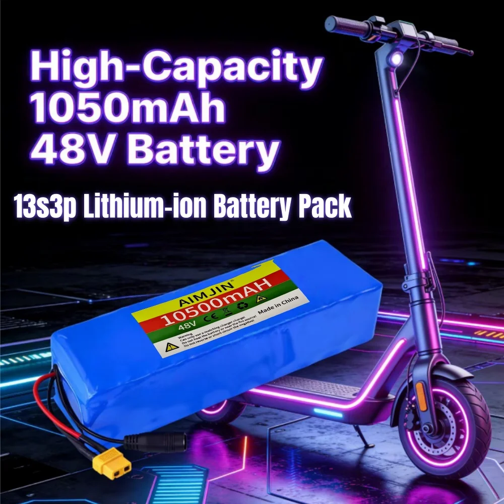 

13S3P 48V 10.5Ah lithium-ion battery pack, 1000W high-power Suitable for electric bicycles and electric scooter, with BMS