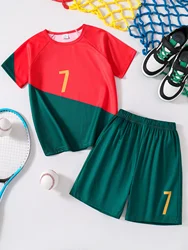 Kids' new fall boys' fashion quick-drying T-shirt and shorts