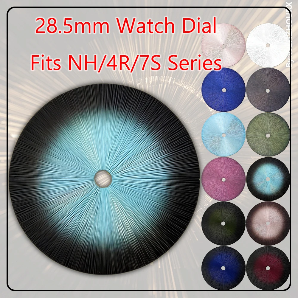 28.5mm Sunburst Dial No Logo No Date Fit NH35 NH36 4R35 4R36 NH34 3.0/3.8 Crown Mechanical Watch Mod Part Watch Accessories