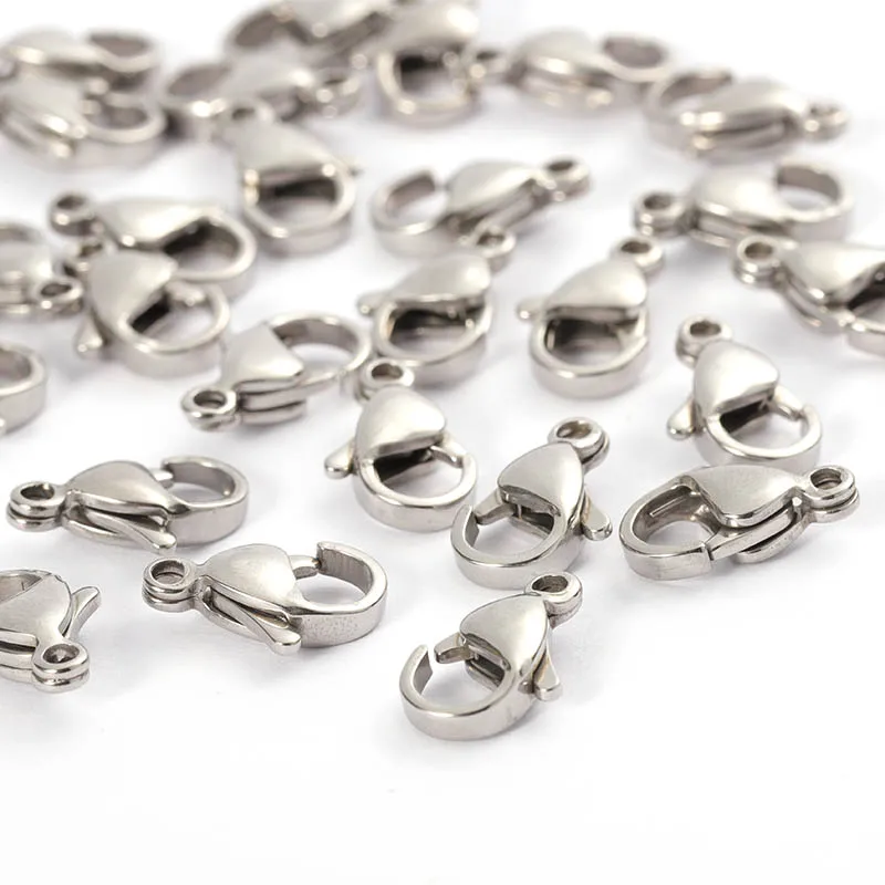 20pcs/lot 9-15mm Stainless Steel Lobster Clasps for Jewelry Making Findings Accessories image 5