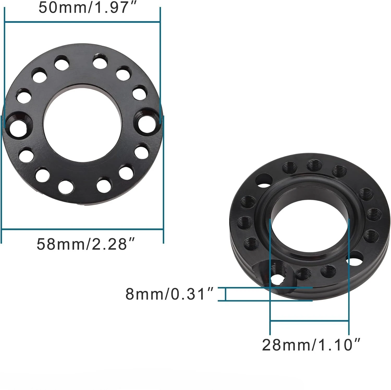 Black 28mm Carburetor Spacer Adapater Intake Manifold Spinner Plate Replacement for 50cc 90cc Sunl Taotao NST ATV Quad Pit Bike