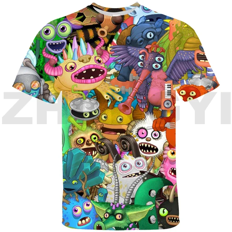 

Cute Cartoon My Singing Monsters 3D Print T-shirt Summer Men Clothing Kids Anime Graphic T Shirts Women Short Sleeve Tees Tops