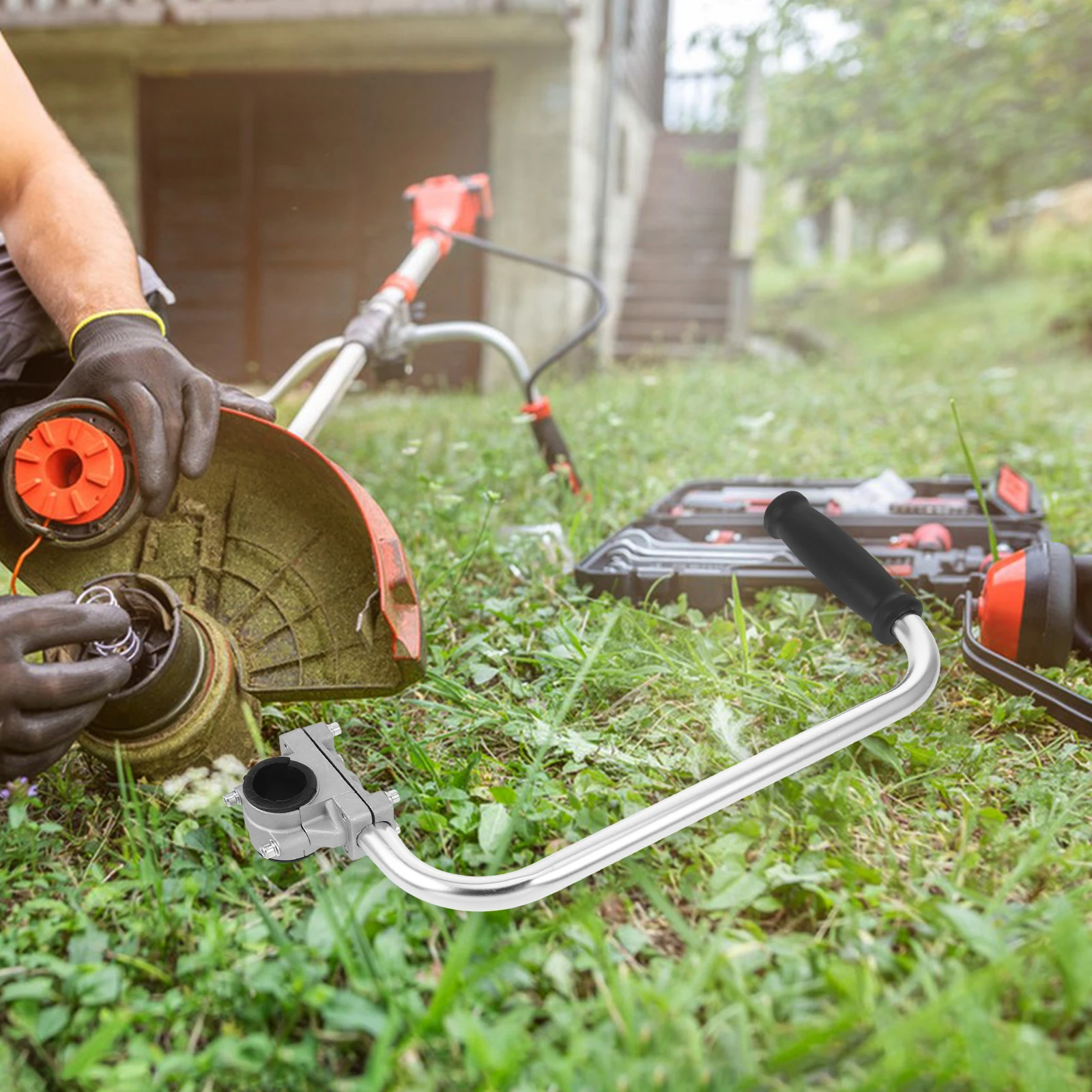 

Auxiliary Handle String Trimmer Adjustable Lawn Mower Handle Bar Garden Tool Attachment