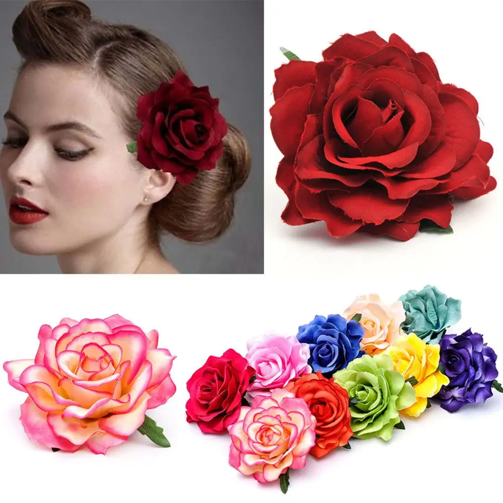 Party Bridesmaid Bridal Rose Flower Hairpin Wedding Brooch Hair Clip