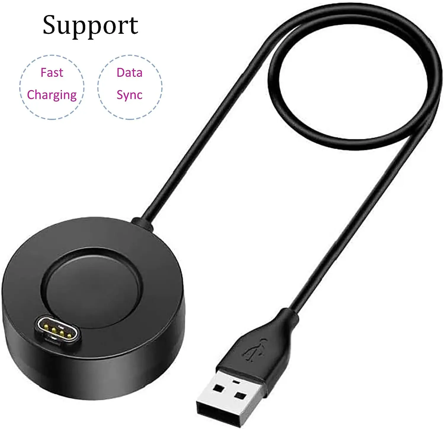 Charger Dock for Garmin Vivoactive 3 4 4S/ Fenix 5 5S 5X 6 6S 6X / Venu 2 2S Sq USB Charging Cable Stand Station image 5