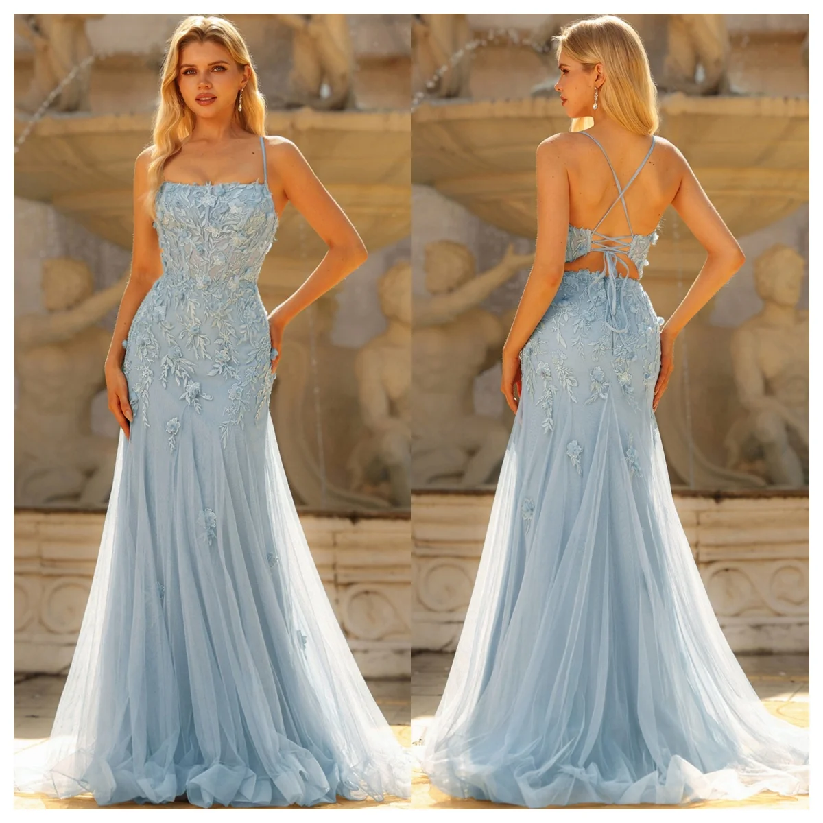 

2026 New Elegant Lace Ball Gown Fashionable Floral Appliqué Embroidery Mesh Formal Evening Gown Women's Mermaid Party Long Dress