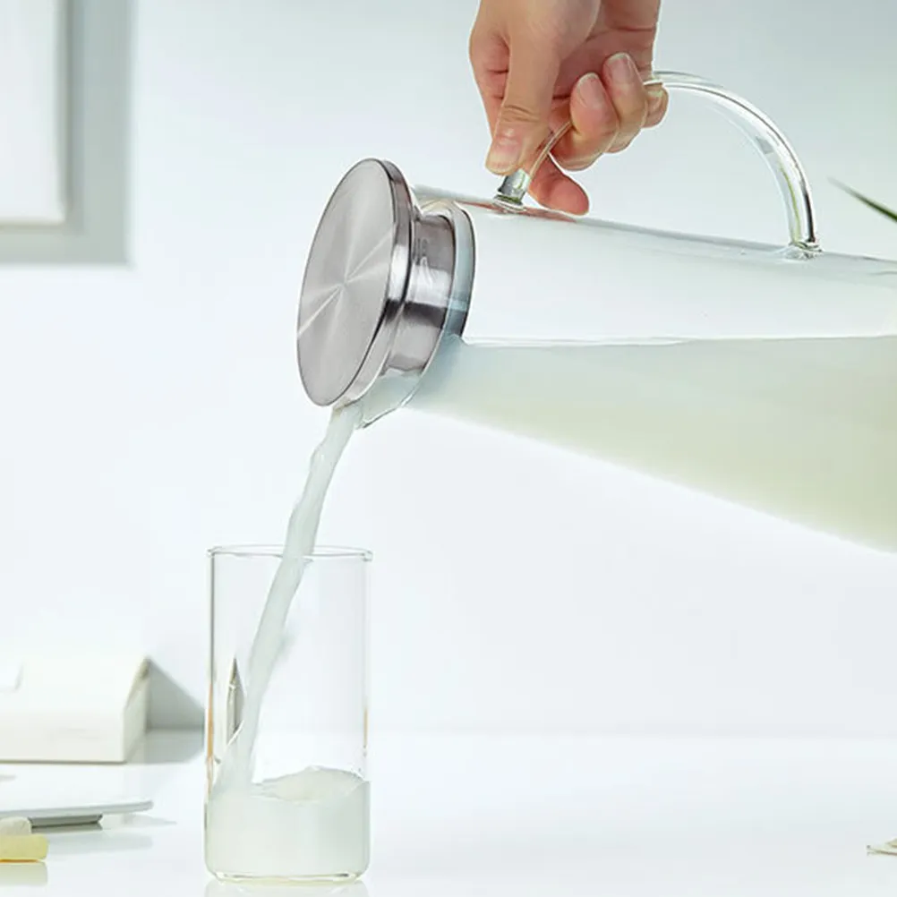 1Pcs Premium High Borosilicate Glass Water Bottle 1450Ml Smooth Surface Shatter Resistant Large Capacity Transparent Kitchen Tea