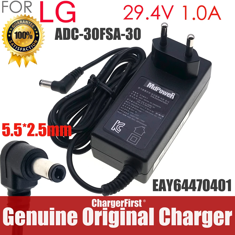 29.4V 1A ADC-30FSA-30 EAY64470401 29.4V 1A Charger for LG CordZero A9 A912 A913 A916 A927 A929 Cordless Vacuum A907GMS A905RM